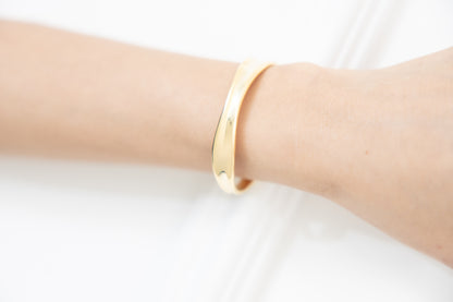 La Morongo Co. 3269-1 Korean Elegance 316L Stainless Steel 18K Gold-Plated Ribbon Cuff Bracelet