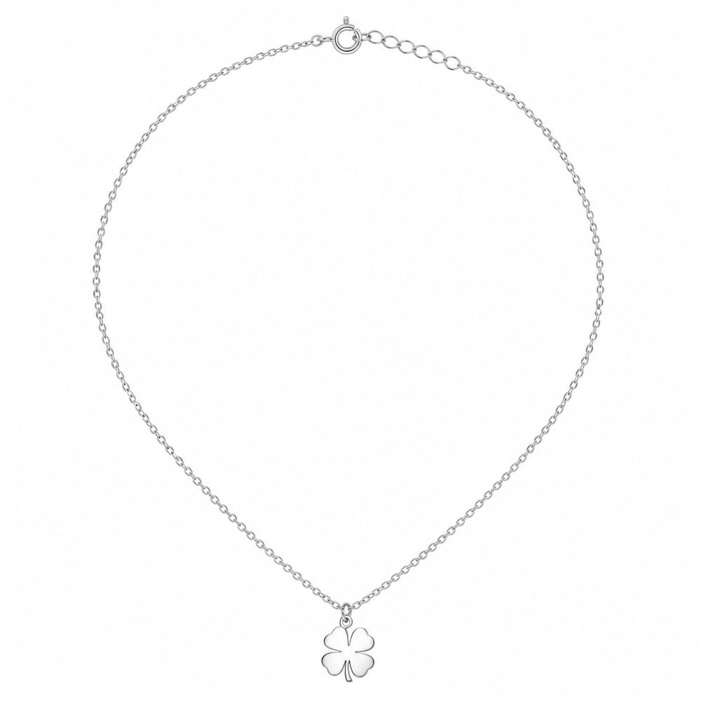 La Morongo Co. 2086 Korean Elegance 316L Stainless Steel Four-Leaf Clover Lucky Charm Necklace