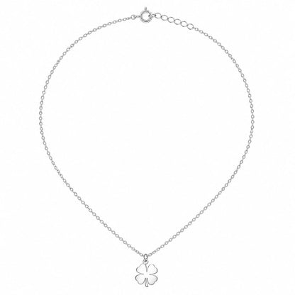 La Morongo Co. 2086 Korean Elegance 316L Stainless Steel Four-Leaf Clover Lucky Charm Necklace