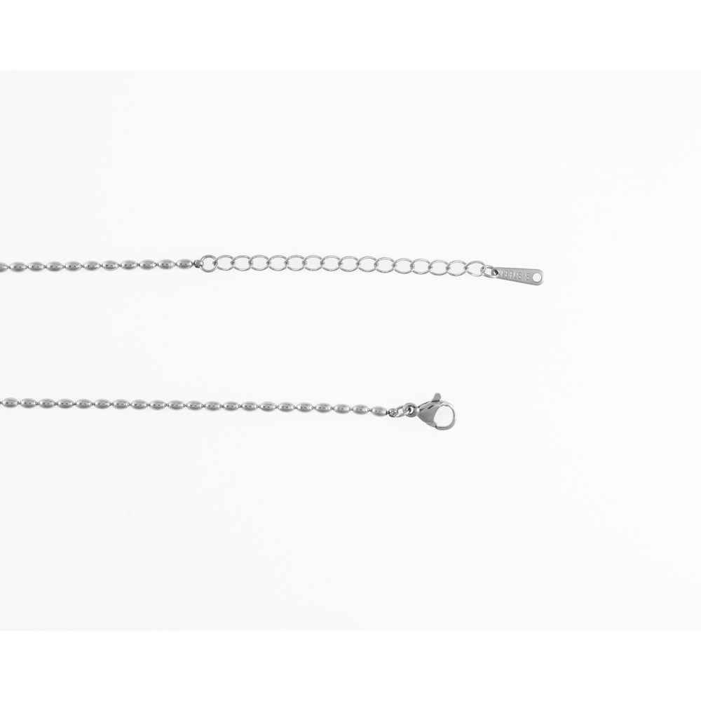 La Morongo Co. 7032 Korean Elegance 316L Stainless Steel Heart & Oval Bead Necklace