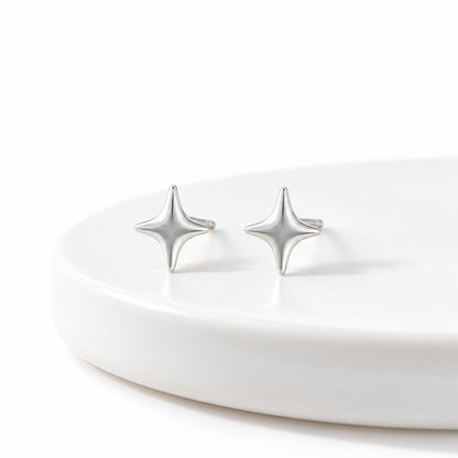 La Morongo Co. 7059 Korean Elegance 316L Stainless Steel Diamond Star Earrings