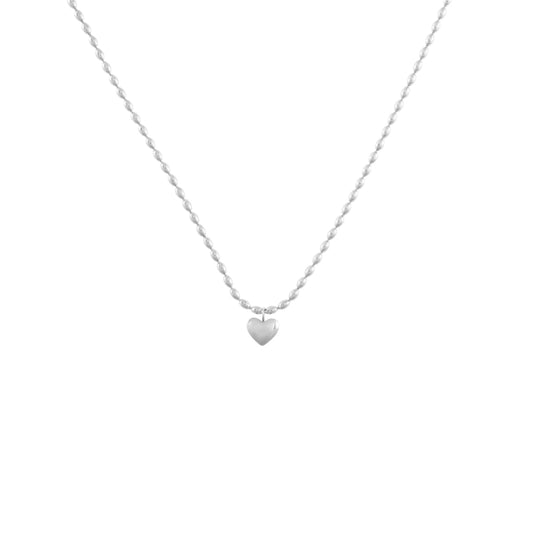La Morongo Co. 7032 Korean Elegance 316L Stainless Steel Heart & Oval Bead Necklace